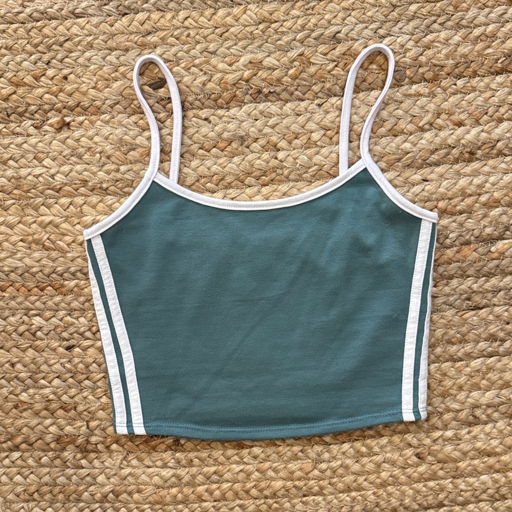 Teal Spaghetti Strap Crop Top